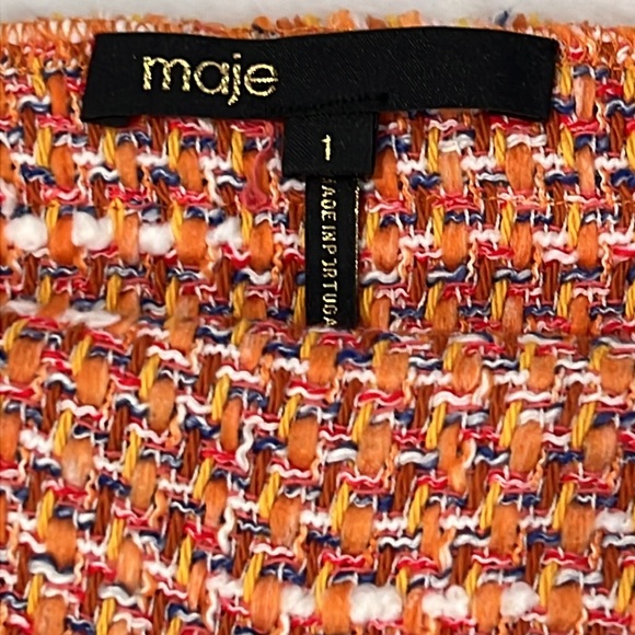 NWOT Maje Orange Knitted Tweed Crop Top - Picture 5 of 5